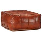 vidaXL Poef 60x60x30 cm echt geitenleer tan, Verzenden, Nieuw