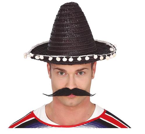 Sombrero Zwart 33cm, Hobby en Vrije tijd, Feestartikelen, Nieuw, Verzenden