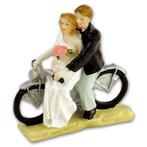 Taarttopper Bruidspaar op Motorfiets Polystone 11cm, Verzenden, Nieuw