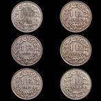 Zwitserland. 1 Franc 1920 -1965 / 6 monedas (Zonder, Postzegels en Munten, Munten | Europa | Niet-Euromunten