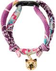 Necoichi halsband katten paars - Japanse chirimen stof -
