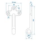ProPlus Opschroefoog - Staal - 125 mm - Zilver - Voor deu..., Auto diversen, Aanhangwagen-onderdelen, Ophalen of Verzenden, Nieuw