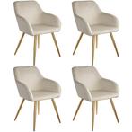 Eetkamerstoel Marilyn fluweellook, gouden poten - creme/goud, Huis en Inrichting, Stoelen, Verzenden, Nieuw