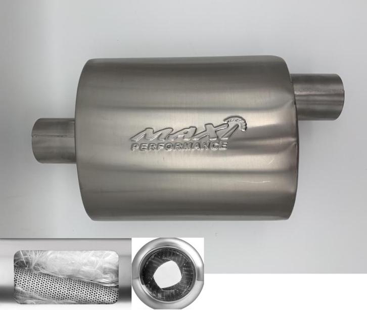MAX Spiral Straight Flo Performance rvs uitlaat demper 2,5, Auto-onderdelen, Overige Auto-onderdelen, Nieuw, Ophalen of Verzenden