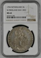 Provincie W.Friesland 3 gulden 1794 generaliteits NGC, Zilver, Losse munt, Verzenden