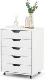 COSTWAY Rolcontainer met 5 laden, mobiele archiefkast met wi, Huis en Inrichting, Kasten | Ladekasten, Verzenden, Zo goed als nieuw