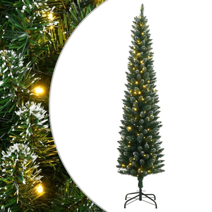 vidaXL Kunstkerstboom smal met 300 LEDs 210 cm, Diversen, Kerst, Nieuw, Verzenden