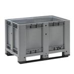 Kunststof palletbox grijs 120x80x78 cm -2 sleden - 475 liter, Zakelijke goederen, Ophalen of Verzenden