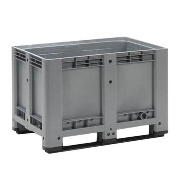 Kunststof palletbox grijs 120x80x78 cm -2 sleden - 475 liter