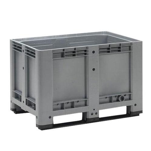 Kunststof palletbox grijs 120x80x78 cm -2 sleden - 475 liter, Zakelijke goederen, Kantoor en Winkelinrichting | Magazijn, Stelling en Opslag
