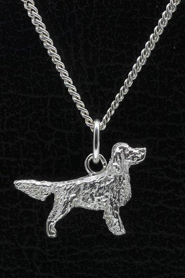 Zilveren Gordon setter ketting hanger - klein, Sieraden, Tassen en Uiterlijk, Kettinghangers, Verzenden