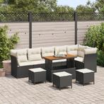 vidaXL 10-delige Tuinbankenset met kussens poly rattan, Verzenden, Nieuw, Rotan
