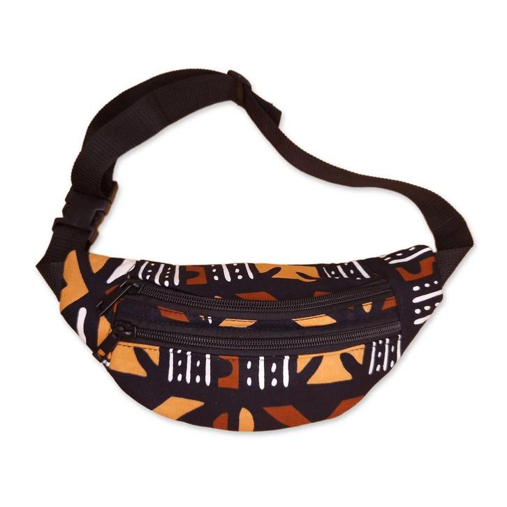 Afrikaanse print heuptasje / Fanny pack - Bruine bogolan - F, Sieraden, Tassen en Uiterlijk, Tassen | Damestassen, Nieuw, Ophalen of Verzenden