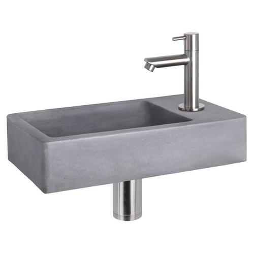 Fonteinset Differnz Force Beton 40x22x8 cm Donker Grijs Met, Huis en Inrichting, Badkamer | Badkamermeubels, Overige typen, Nieuw