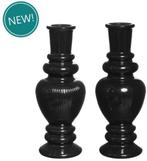 Gekleurd glazen flesje venice vaasje kandelaar zwart ø5,7 cm, Ophalen of Verzenden, Nieuw