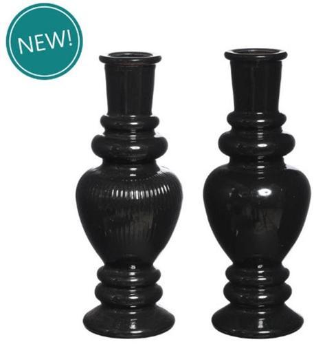 Gekleurd glazen flesje venice vaasje kandelaar zwart ø5,7 cm, Hobby en Vrije tijd, Knutselen, Nieuw, Ophalen of Verzenden