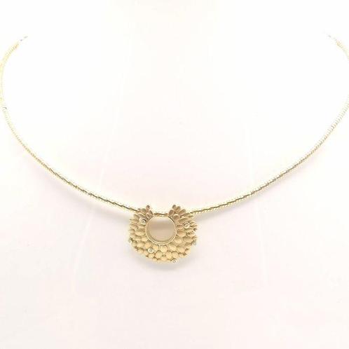 Ketting met hanger - 18 karaat Geel goud - 0.06ct. tw., Sieraden, Tassen en Uiterlijk, Antieke sieraden