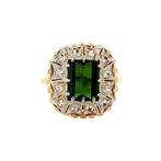 Gouden vintage entourage ring met toermalijn en spinel 18, Ophalen of Verzenden, Nieuw