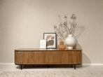 TV Meubel Noor – 210 cm | Naturel Mangohout &amp; Zwart Staal, Ophalen, Nieuw
