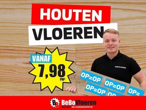 UITVERKOOP! HOUTEN VLOEREN VA €7,98 PM²! OP=OP!, Huis en Inrichting, Stoffering | Vloerbedekking, 75 m² of meer, Parket, Crème