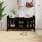 vidaXL Halbankje 110x40x60 cm massief grenenhout zwart, Huis en Inrichting, Banken | Voetenbanken en Poefen, Verzenden, Nieuw