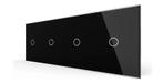 Livolo | Zwart | Touch Dimmer Wisselschakelaar | 1+1+1+1 |, Ophalen of Verzenden, Nieuw, Schakelaar