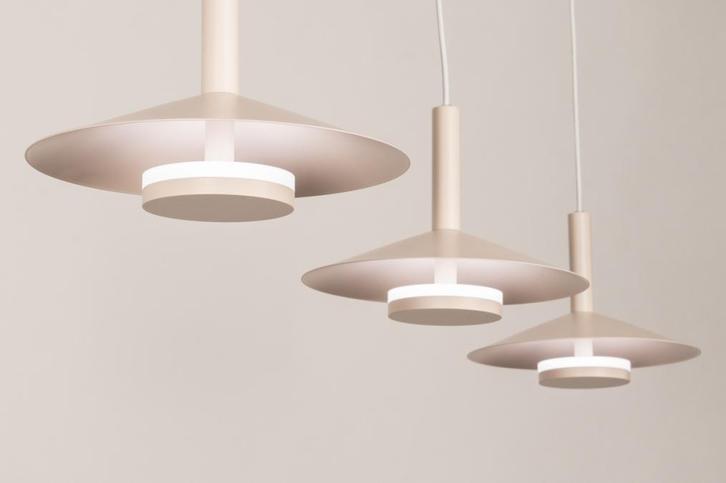 Rietveld Hanglampen - Beige - Metaal, Huis en Inrichting, Lampen | Hanglampen, Verzenden