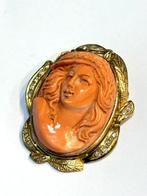 Hanger - 18 karaat Geel goud Koraal - Diamant - Del Pacifico