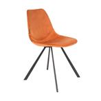 *WOONWINKEL* Dutchbone Franky Oranje Velvet Eetkamerstoel, Huis en Inrichting, Stoelen, Nieuw, Verzenden