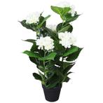 vidaXL Kunst hortensia plant met pot 60 cm wit, Huis en Inrichting, Verzenden, Nieuw