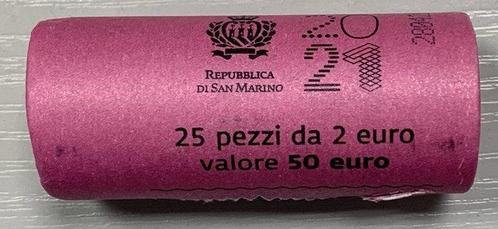 San Marino. 2 Euro 2021 (25 monnaies) en rouleau (Zonder, Postzegels en Munten, Munten | Europa | Euromunten