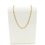 Gouden Figaro schakel ketting | 50 cm (heren ketting), Sieraden, Tassen en Uiterlijk, Kettingen, Ophalen of Verzenden, Gebruikt