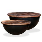 VidaXL koffietafel, zwart / hout, 2-delig, Diversen, Ophalen, Nieuw