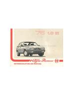 1988 ALFA ROMEO 75 1.8 IE INSTRUCTIEBOEKJE DUITS, Auto diversen, Handleidingen en Instructieboekjes
