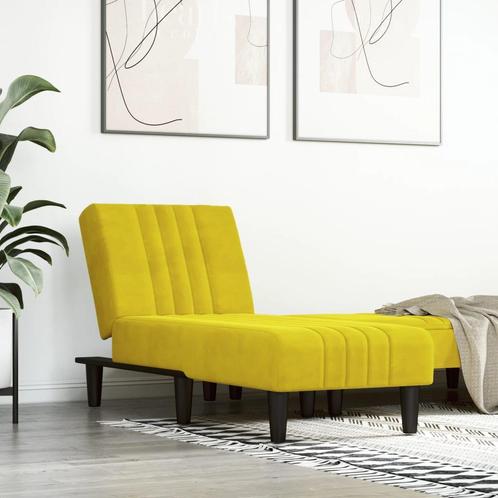 vidaXL Chaise longue fluweel geel, Huis en Inrichting, Banken | Sofa's en Chaises Longues, Nieuw, Verzenden