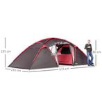 TRUUSK Tunnel Tent voor 4-6 Personen - 3 Kamers - Licht Haak, Caravans en Kamperen, Verzenden, Nieuw