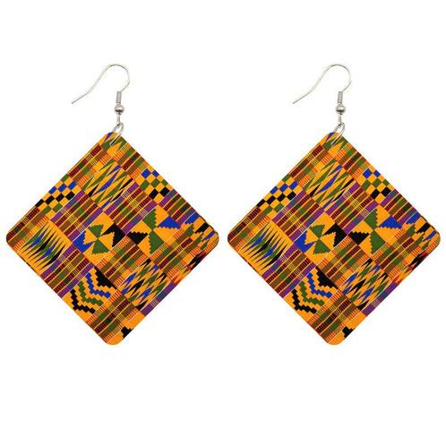 African Print Earrings | Kente print wooden earrings, Sieraden, Tassen en Uiterlijk, Oorbellen, Nieuw, Ophalen of Verzenden