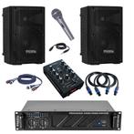 Pa beginners set 2 x 15Inch 2 x 800 Watt Max, Ophalen of Verzenden, Nieuw, 500 tot 1000 watt, P.A.
