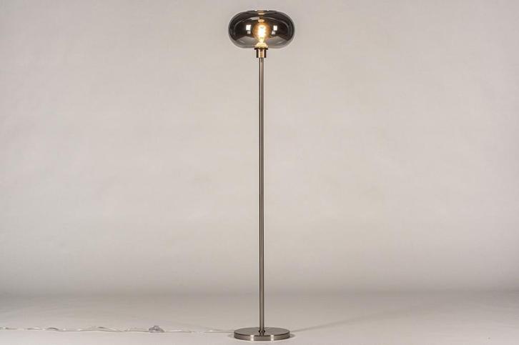 Rietveld Vloerlampen - Grijs, Staalgrijs - Glas, Staal, Meta, Huis en Inrichting, Lampen | Vloerlampen, Verzenden