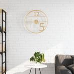 vidaXL Wandklok Ø50 cm ijzer goudkleurig, Verzenden, Nieuw