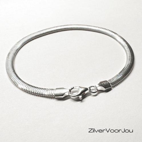 Zilveren vissengraat schakelarmband 925 Italy, Sieraden, Tassen en Uiterlijk, Armbanden, Nieuw, Verzenden