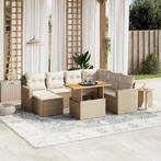 vidaXL 8-delige Loungeset met kussens poly rattan beige, Tuin en Terras, Tuinsets en Loungesets, Verzenden, Nieuw, Rotan, Loungeset