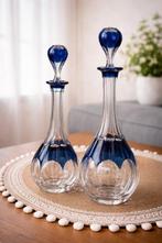 Verrerie fine - Karaf (2) - Kristal - Blauwe kristaloverlay