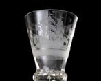 Een gelegenheidsglas, welvaren glas, Holland, 18e eeuw, Gebruikt