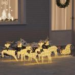 vidaXL LED Rendieren 7 pcs Goud Stof, Diversen, Kerst, Verzenden, Nieuw