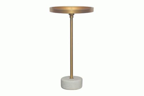 Side table TRAYFUL 60cm wit marble base gouden frame and top, Huis en Inrichting, Tafels | Sidetables, Ophalen of Verzenden