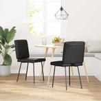 vidaXL Eetkamerstoelen 2 st kunstleer zwart, Verzenden, Nieuw, Zwart
