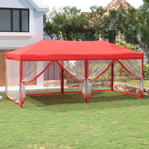 vidaXL Partytent inklapbaar met zijwanden 3x6 m rood, Tuin en Terras, Partytenten, Partytent, Nieuw, Verzenden