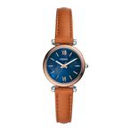 Fossil Carlie Mini Horloge ES4701 Dameshorloge 28 mm - Bruin, Verzenden, Nieuw