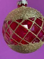 Esse Italia:rode kerstbal met goed, gefacetteerd glas -, Diversen, Kerst, Nieuw